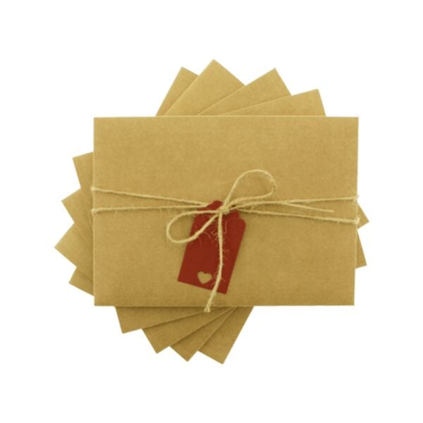 Kırmızı Etiketli ve İpli Kraft Zarf 13x18 cm