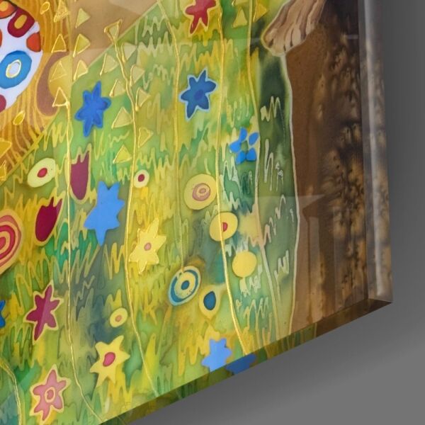 Gustav Klimt “Öpücük” Cam Tablo