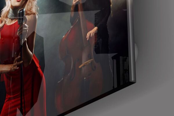 Kadın Müzisyen Cam Tablo