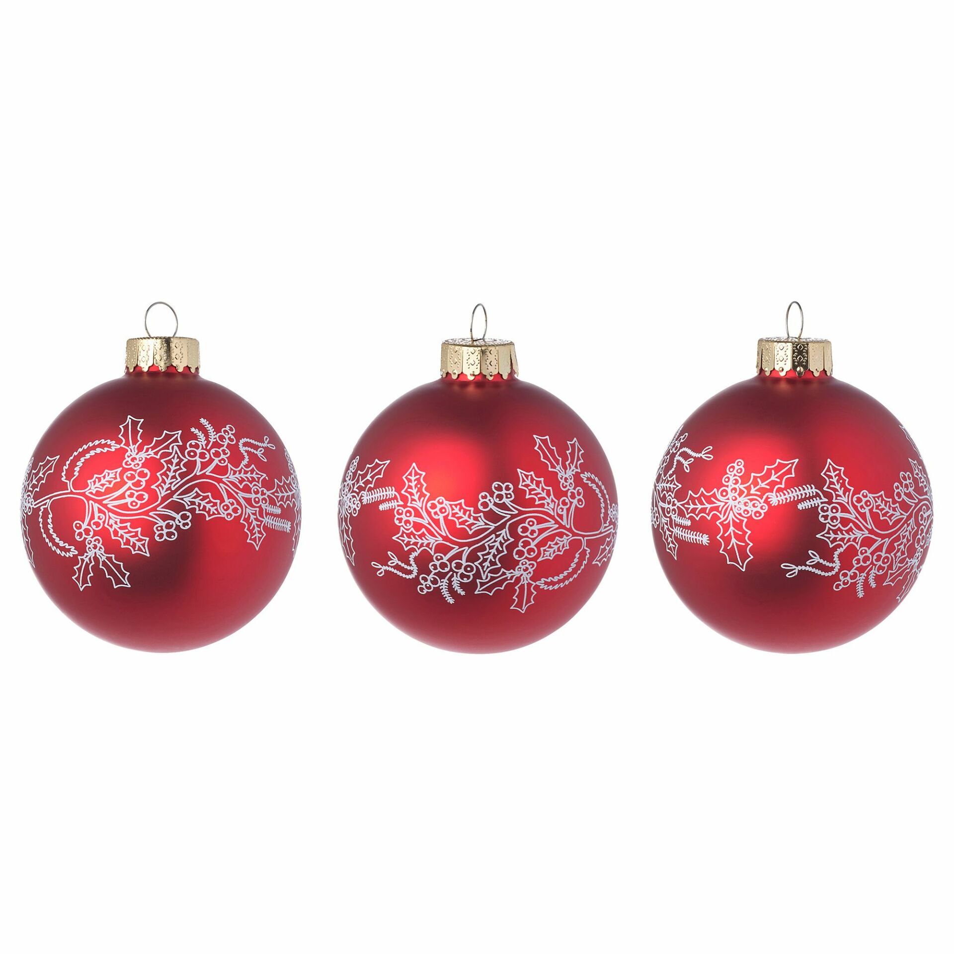 Ağaç Süsü Kırmızı 8 cm 3 Adet