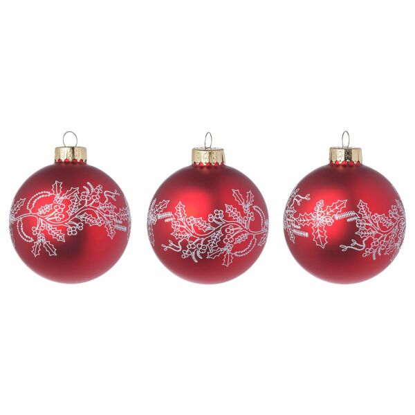Ağaç Süsü Kırmızı 8 cm 3 Adet