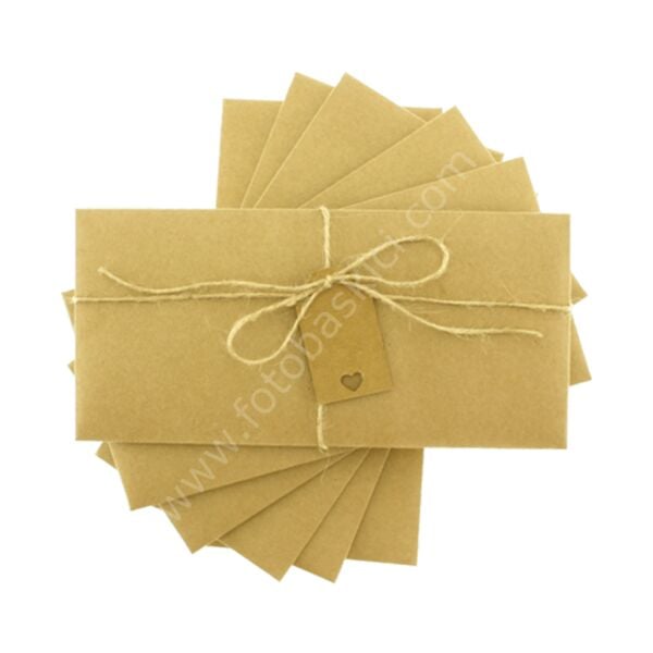 Kraft Etiketli ve İpli Kraft Zarf 21x10 cm