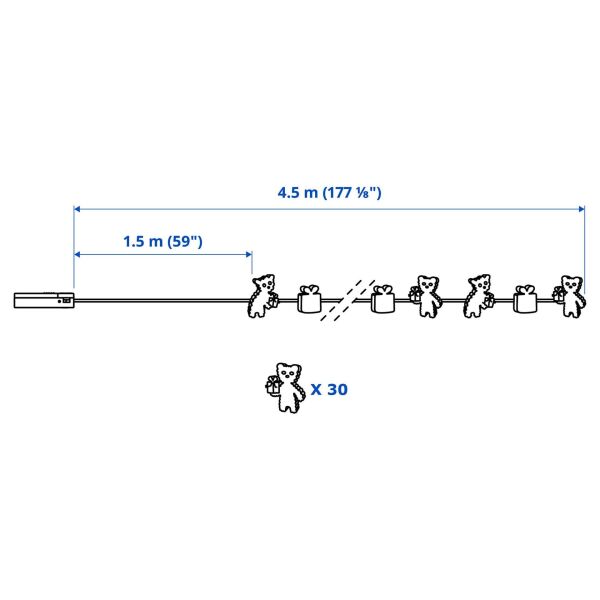 Aydınlatma Zinciri 30'lu Pilli 4,5 Metre