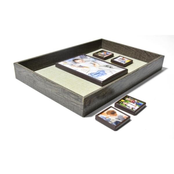 5 Fotoğraflı Ahşap Kendin Yap Magnet Anı Çerçevesi 20x30 cm
