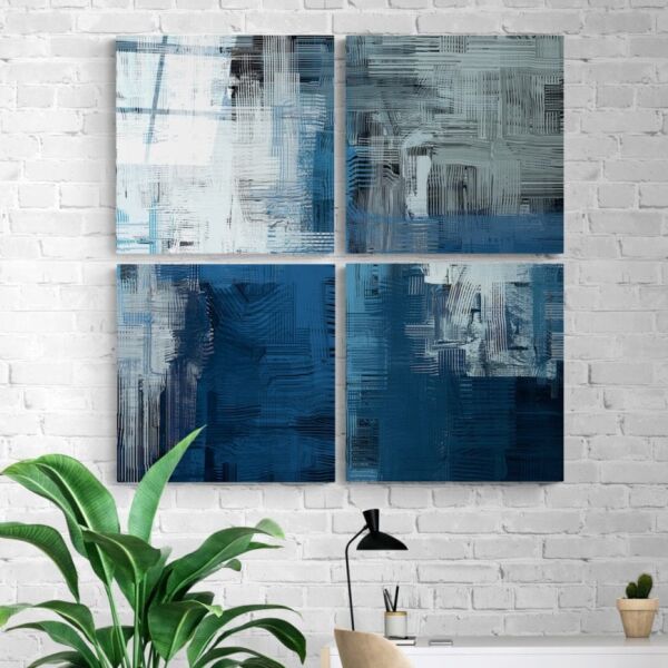 Mavi Dokunuş Quadro Cam Tablo