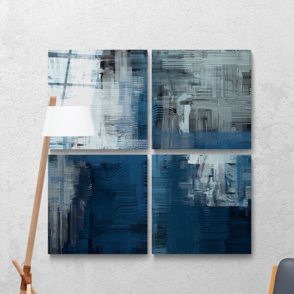 Mavi Dokunuş Quadro Cam Tablo