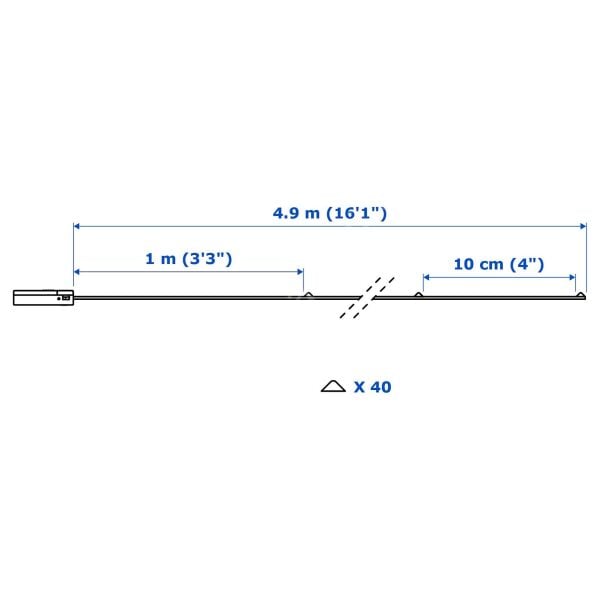 Aydınlatma Zinciri Lame 40'lı Pilli 4,9 Metre