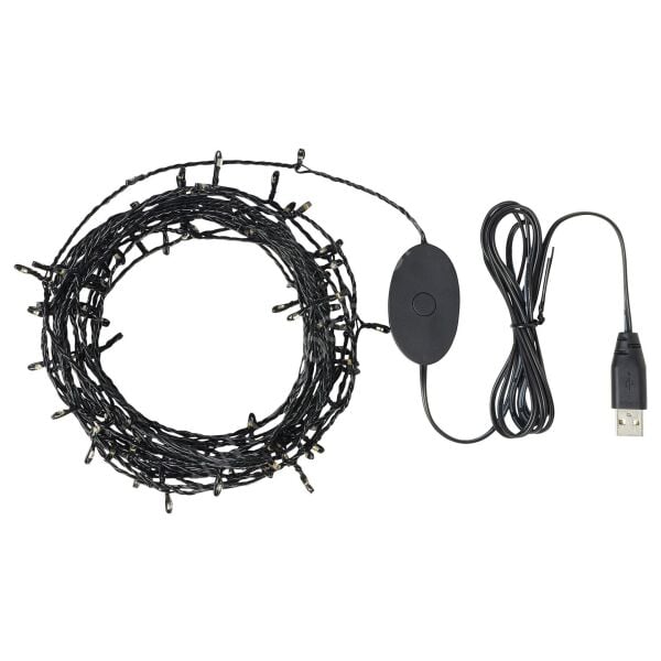 Aydınlatma Zinciri Siyah 100'lü Fişli 6 Metre