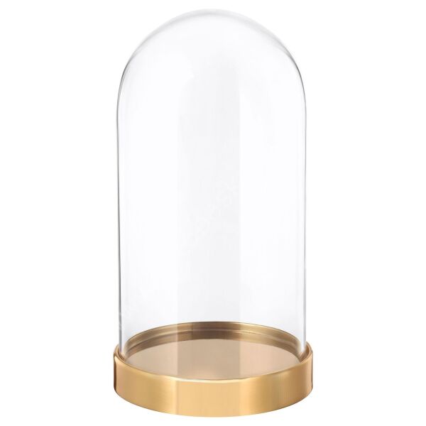 Gold Altlıklı Cam Fanus 14x27 cm