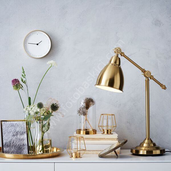 Gold Altlıklı Cam Fanus 14x27 cm