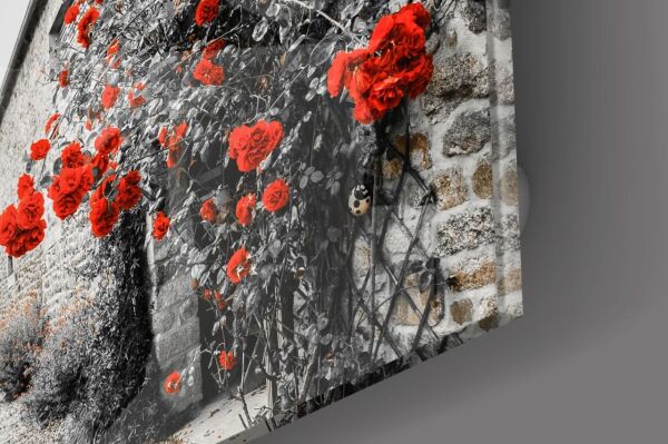 Kırmızı Güller Cam Tablo