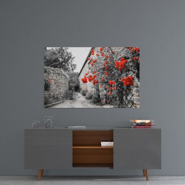 Kırmızı Güller Cam Tablo