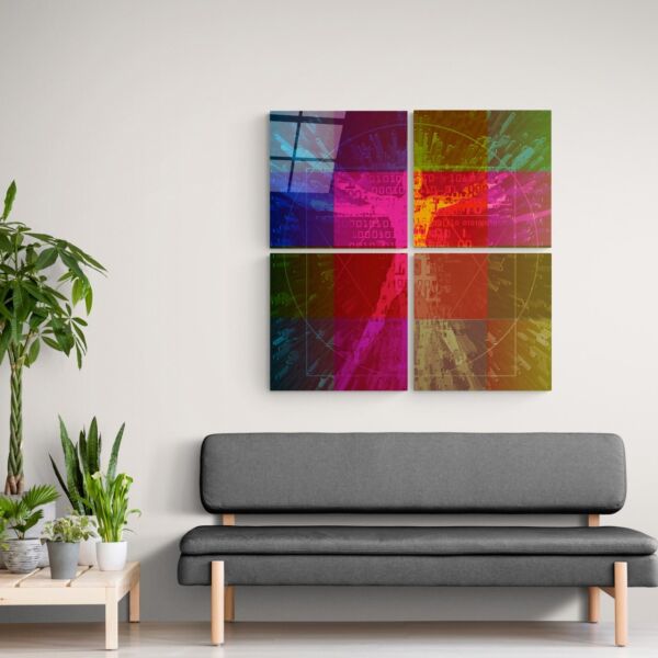 Renkli Dokunuş Quadro Cam Tablo