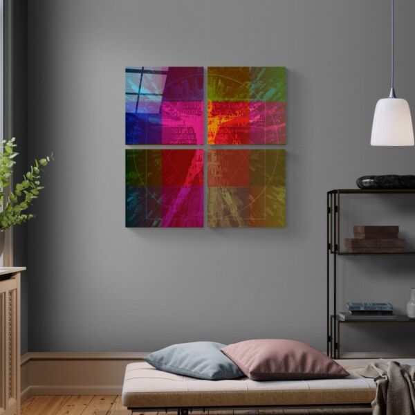 Renkli Dokunuş Quadro Cam Tablo