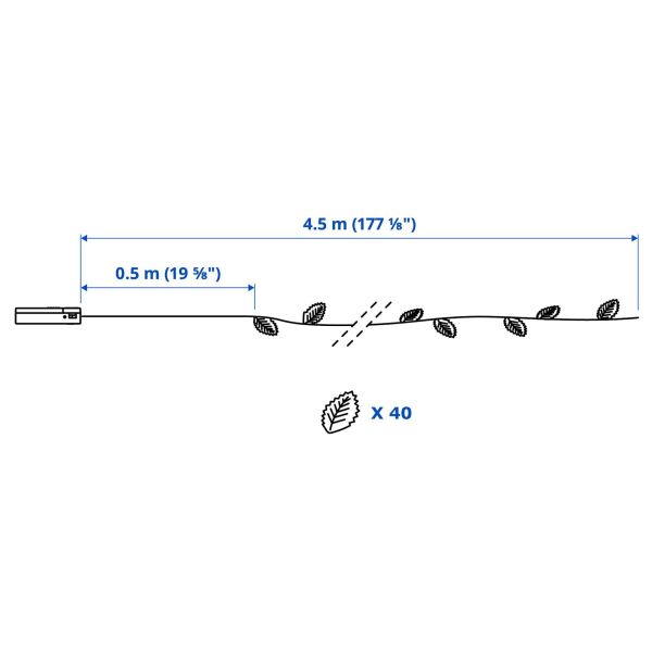 Aydınlatma Zinciri Gold 40'lı Pilli 4,5 Metre