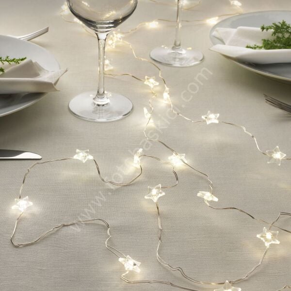 Aydınlatma Zinciri Yıldız 40'lı Pilli 5,5 Metre