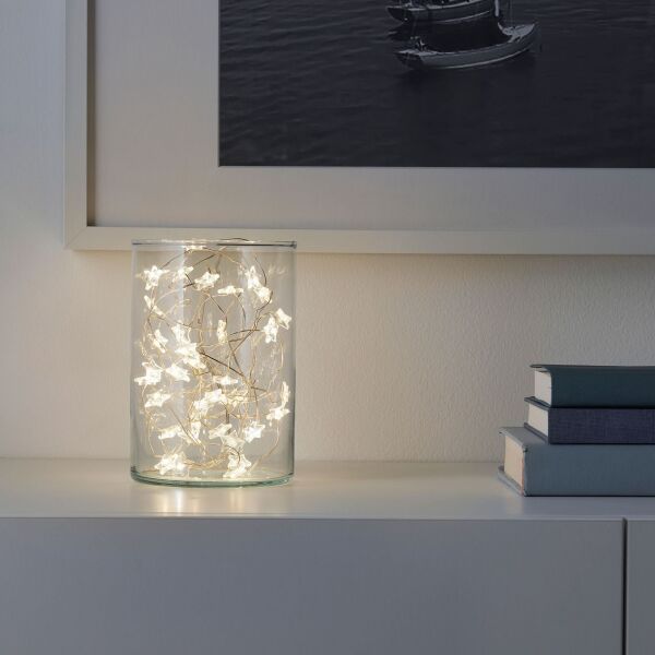 Aydınlatma Zinciri Yıldız 40'lı Pilli 5,5 Metre