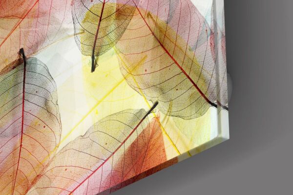 Renkli Yapraklar Cam Tablo