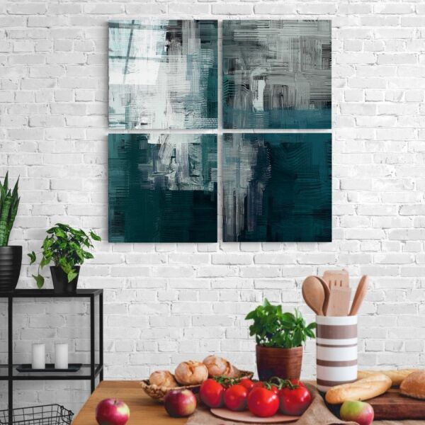 Yeşil Dokunuş Quadro Cam Tablo