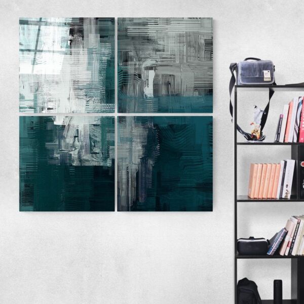 Yeşil Dokunuş Quadro Cam Tablo