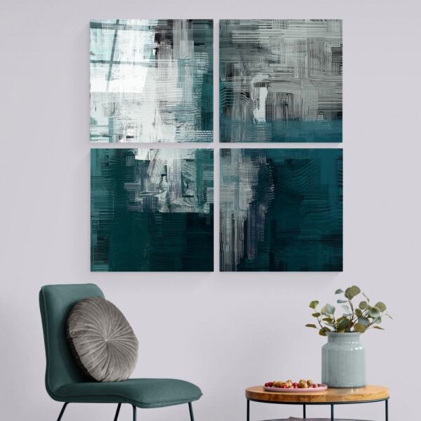 Yeşil Dokunuş Quadro Cam Tablo