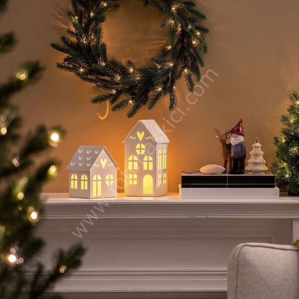 Yeşil Led Çelenk Pilli 35 cm