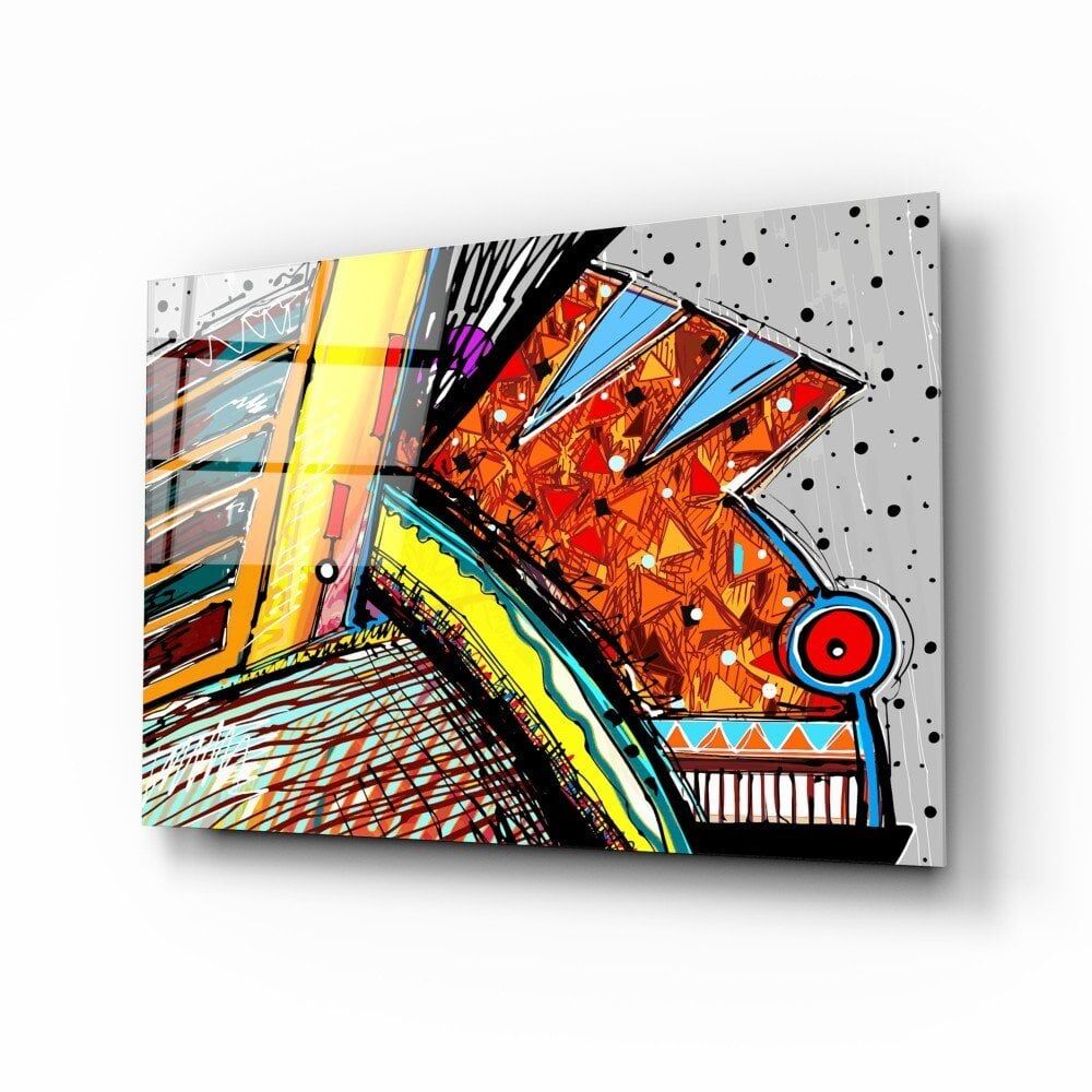 Soyut Bukalemun Cam Tablo