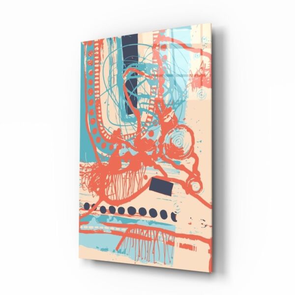 Soyut Renkler Cam Tablo