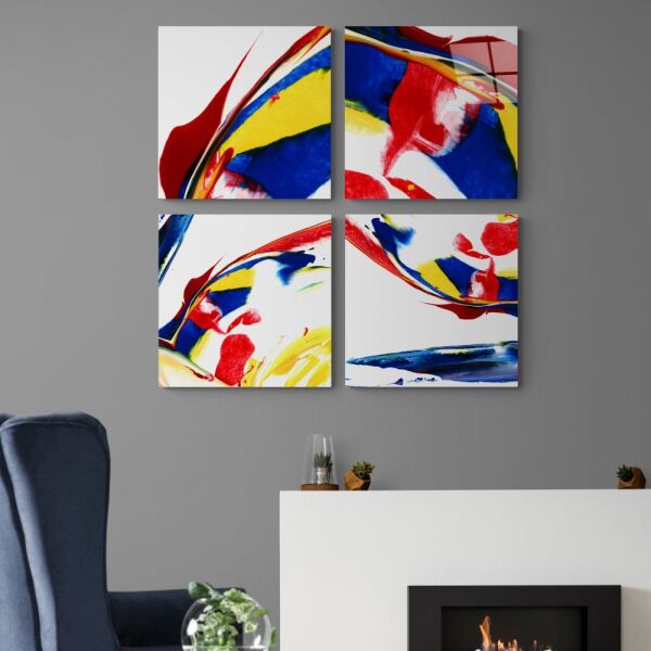 Kırmızının Dansı Quadro Cam Tablo