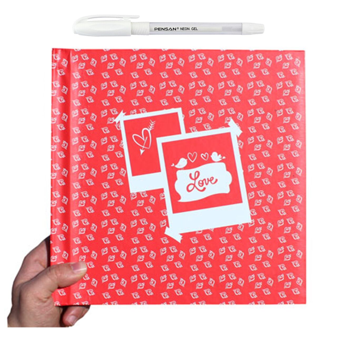 Beyaz Kalemli Anı Defteri - Love (Kırmızı)