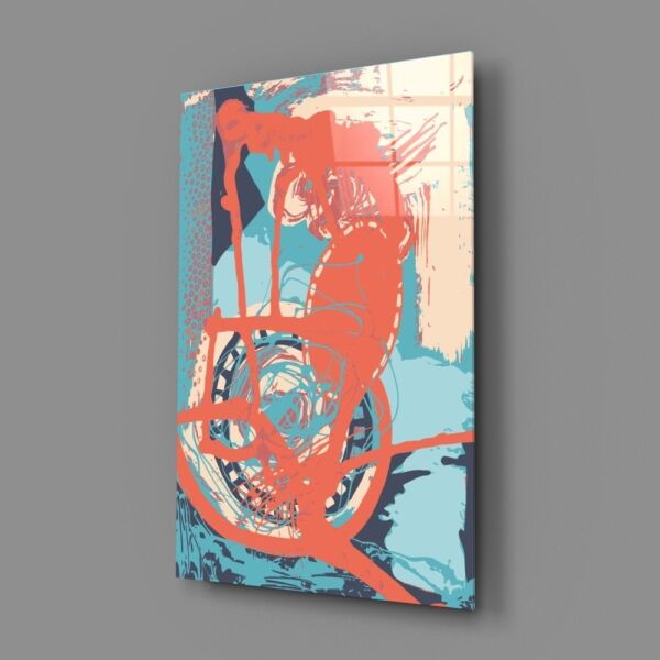 Soyut Renkler Cam Tablo