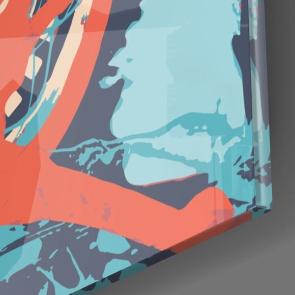 Soyut Renkler Cam Tablo