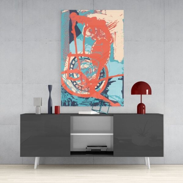 Soyut Renkler Cam Tablo