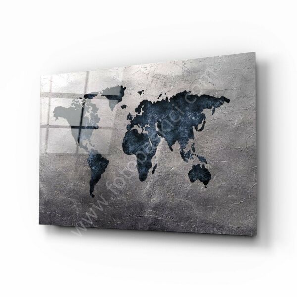 Dünya Haritası Cam Tablo