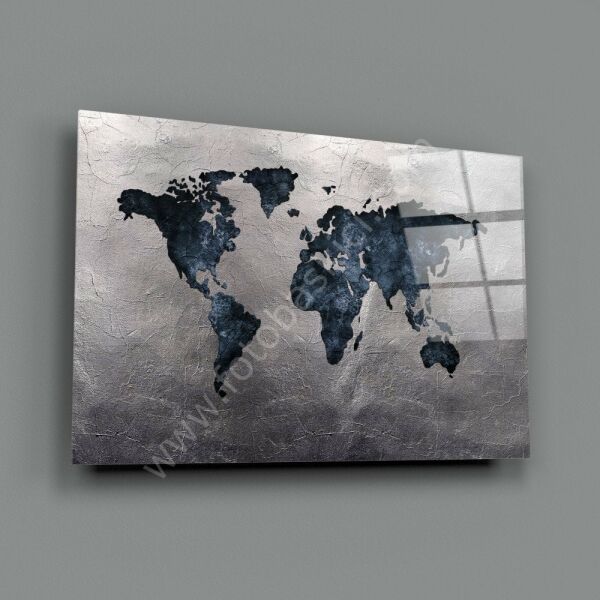 Dünya Haritası Cam Tablo