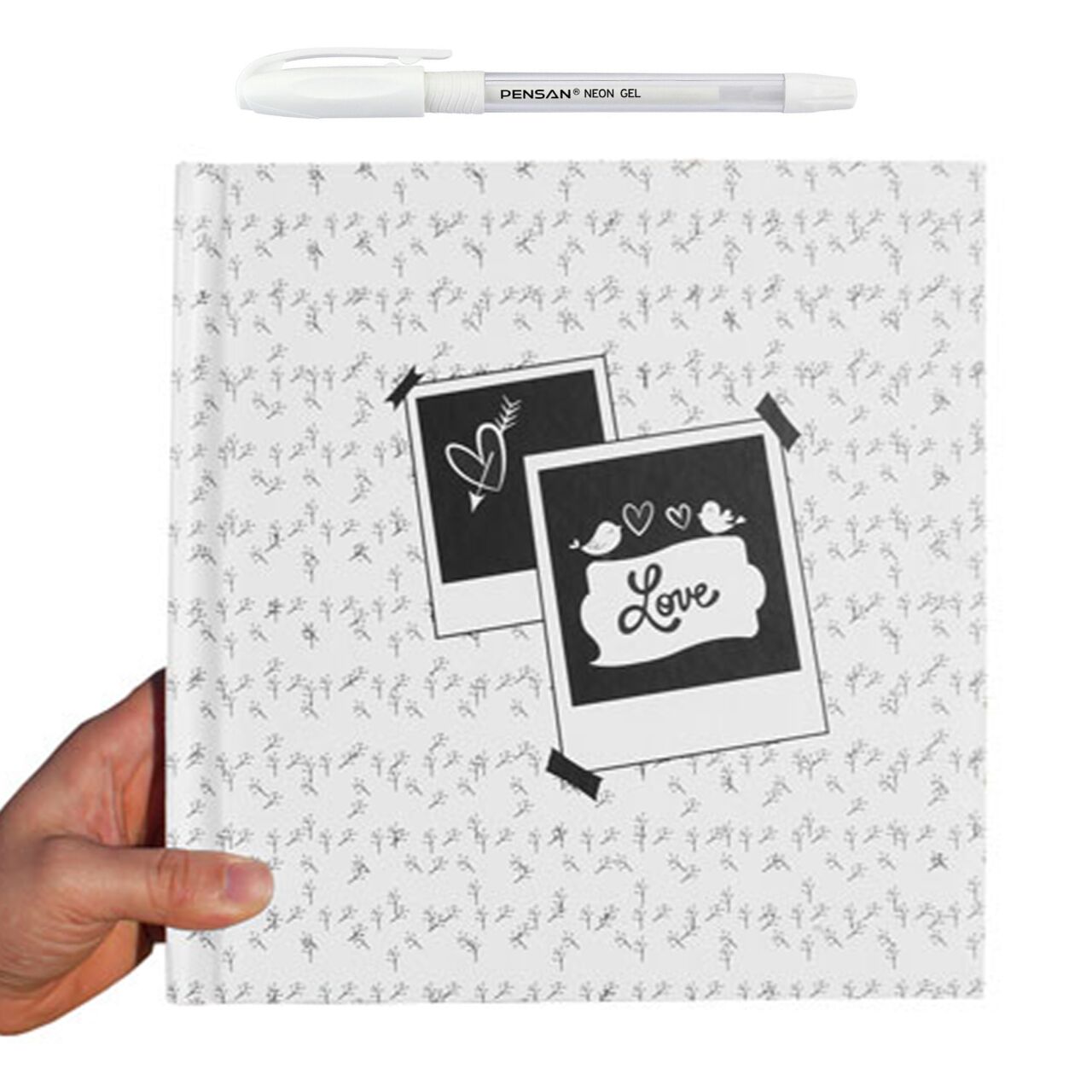 Beyaz Kalemli Anı Defteri - Love (Beyaz)