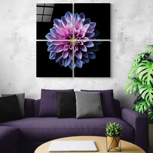 Mor Krizantem Quadro Cam Tablo