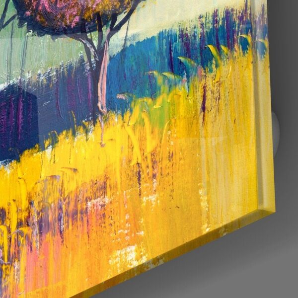 Renkli Ağaçlar Cam Tablo