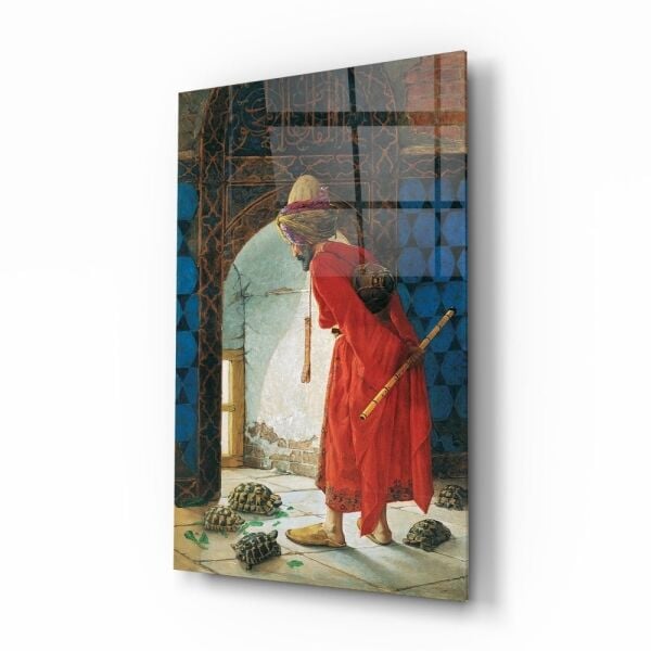 Kaplumbağa Terbiyecisi Cam Tablo